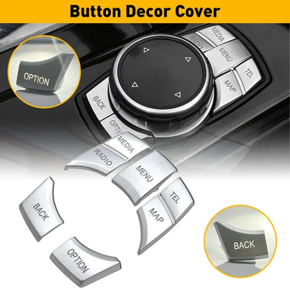 Chrome iDrive Multi Button Media Trim for BMW 1 3 4 5 6 X1 X3 X5 X6 (2010–2023)