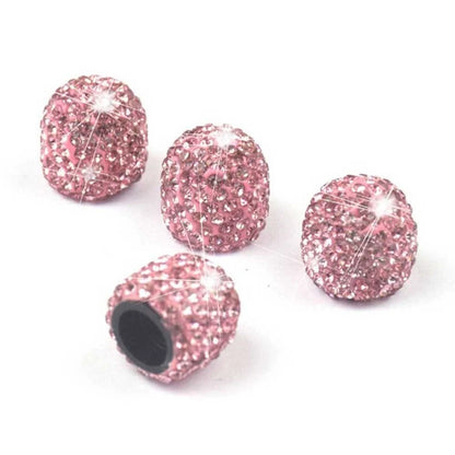 Air Valve Cap Set of 4 for Universal Vehicles (Anti-rust, Dust-Proof, Pink)