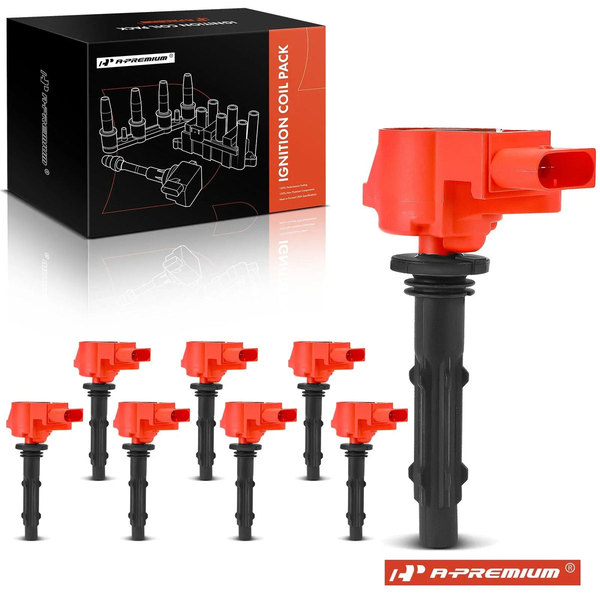 8x Red Ignition Coil for Mercedes-Benz E550 ML550 GL450 GL550 CLS550 (2007–2017)