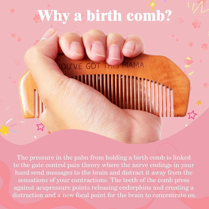 Set of 2 Birth Comb & Acupressure Massage Balls for Labor and Delivery