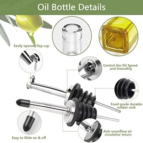 2X Glass Olive Oil Dispenser Bottle for Kitchen Use