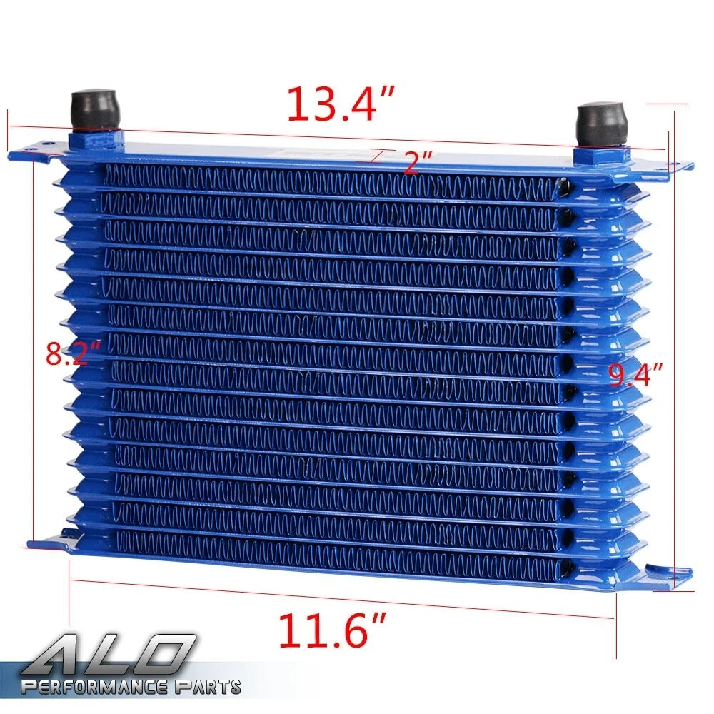 15 Row 10AN Aluminum Transmission Oil Cooler with 7" Cooling Fan