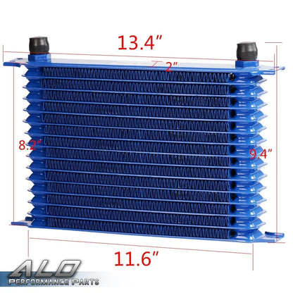 15 Row 10AN Aluminum Transmission Oil Cooler with 7" Cooling Fan