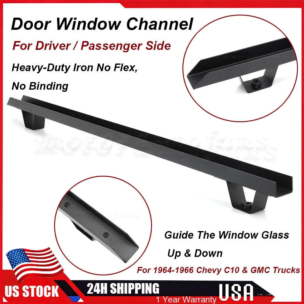 Set of 2 Door Window Channels for Chevy C10 Truck (1964–1966)