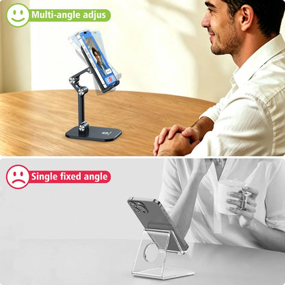 Adjustable Phone Holder Stand for Desk and Tablet Mount (413 Inch) Black