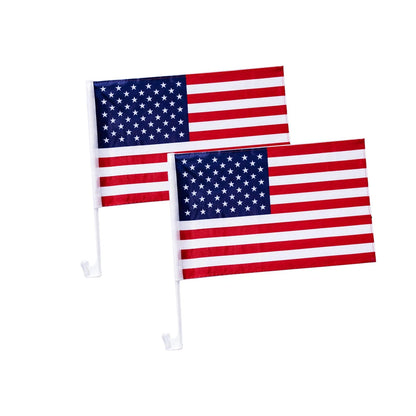 Pack of 2 US Car Flags for American Vehicles (Cflag2021-2pk)