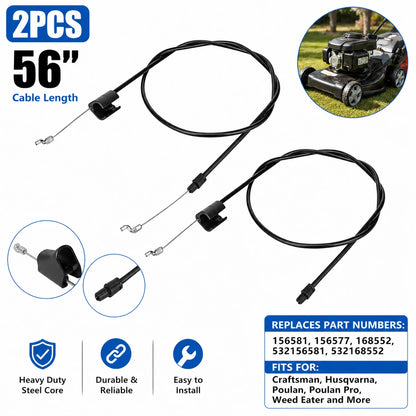2X Brake Control Cable for Craftsman Husqvarna Roper (56")