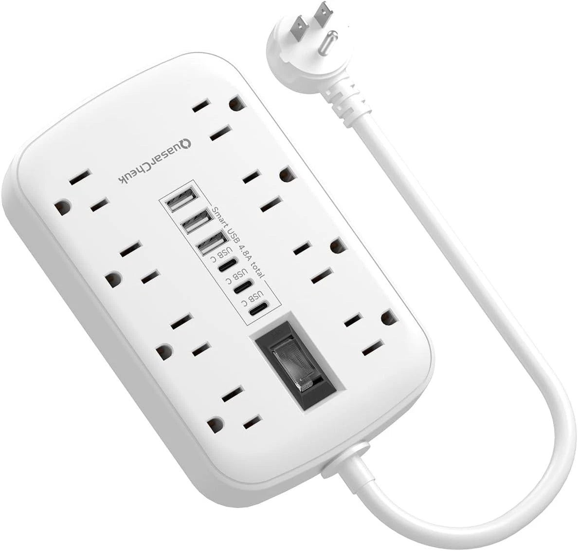 1 ft Short Extension Cord for Power Strip Flat Outlet (1 FT)