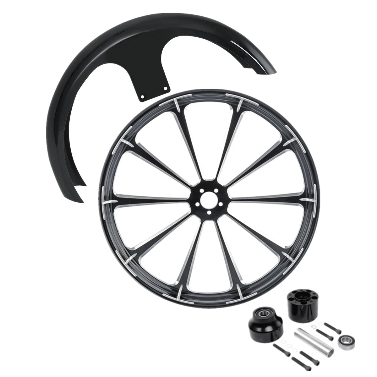 26 x 3.5" Front Wheel Rim Single Disc Fender for Harley Road Glide (2008–2025)