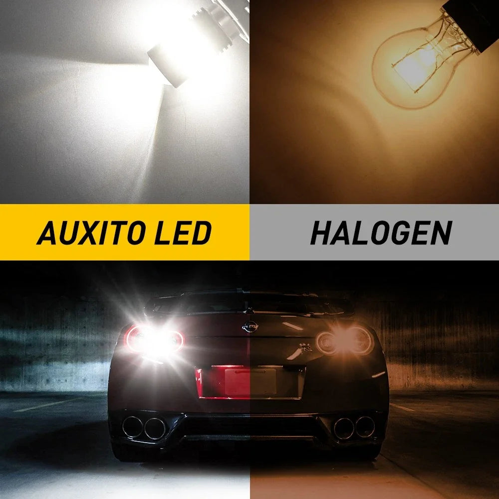 Set of 2 AUXITO 3157 3156 LED Reverse Brake Turn Signal Light Bulbs 6500K