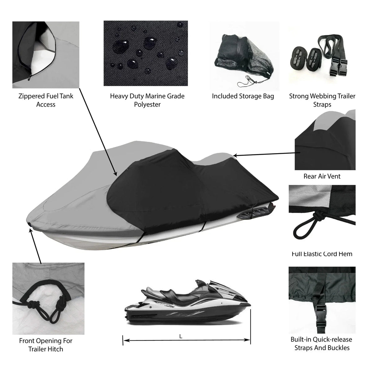 Trailerable Storage Cover for Sea Doo GSX GS GSI (1996–2001)