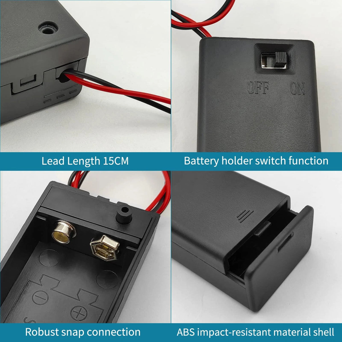 6X 9V Battery Holder for Various Applications (2.641.260.83)