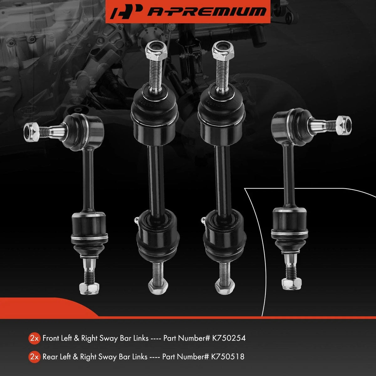 Set of 4 Stabilizer Bar Links for Dodge Viper (1996–2006, 2008–2010)