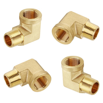 Set of 6 Brass 90 Degree Street Elbow Fittings 1/4" NPT Pipe Connector
