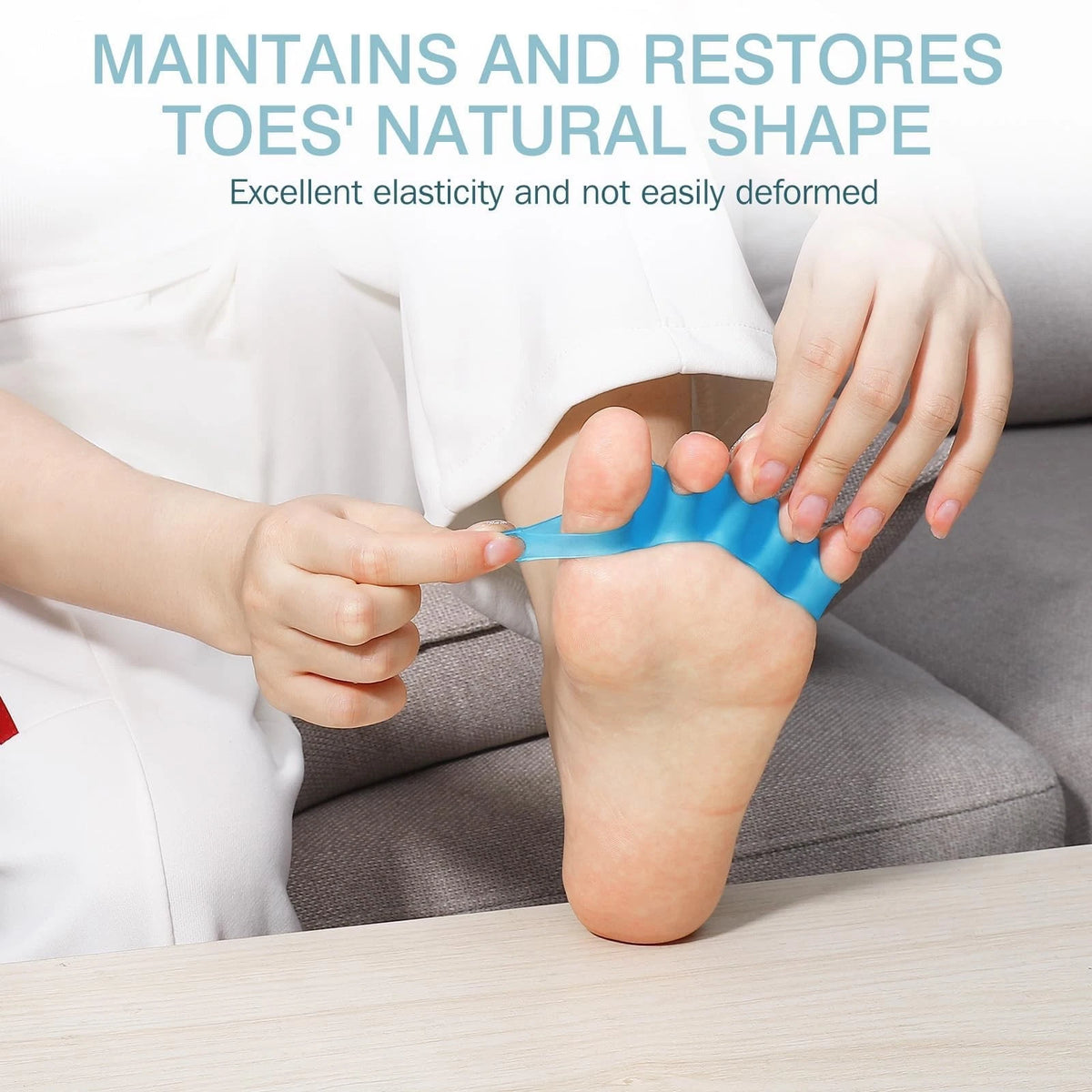 Toe Spacers for Women & Men - Silicone Bunion Separators (Blue)