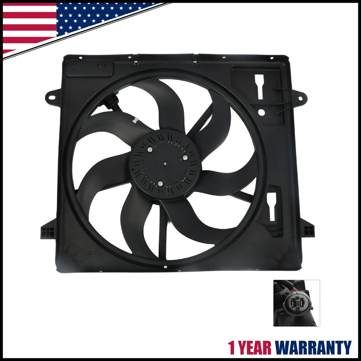 Radiator Cooling Fan Assembly w/ Brushless Motor for Jeep Wrangler (2012–2017)