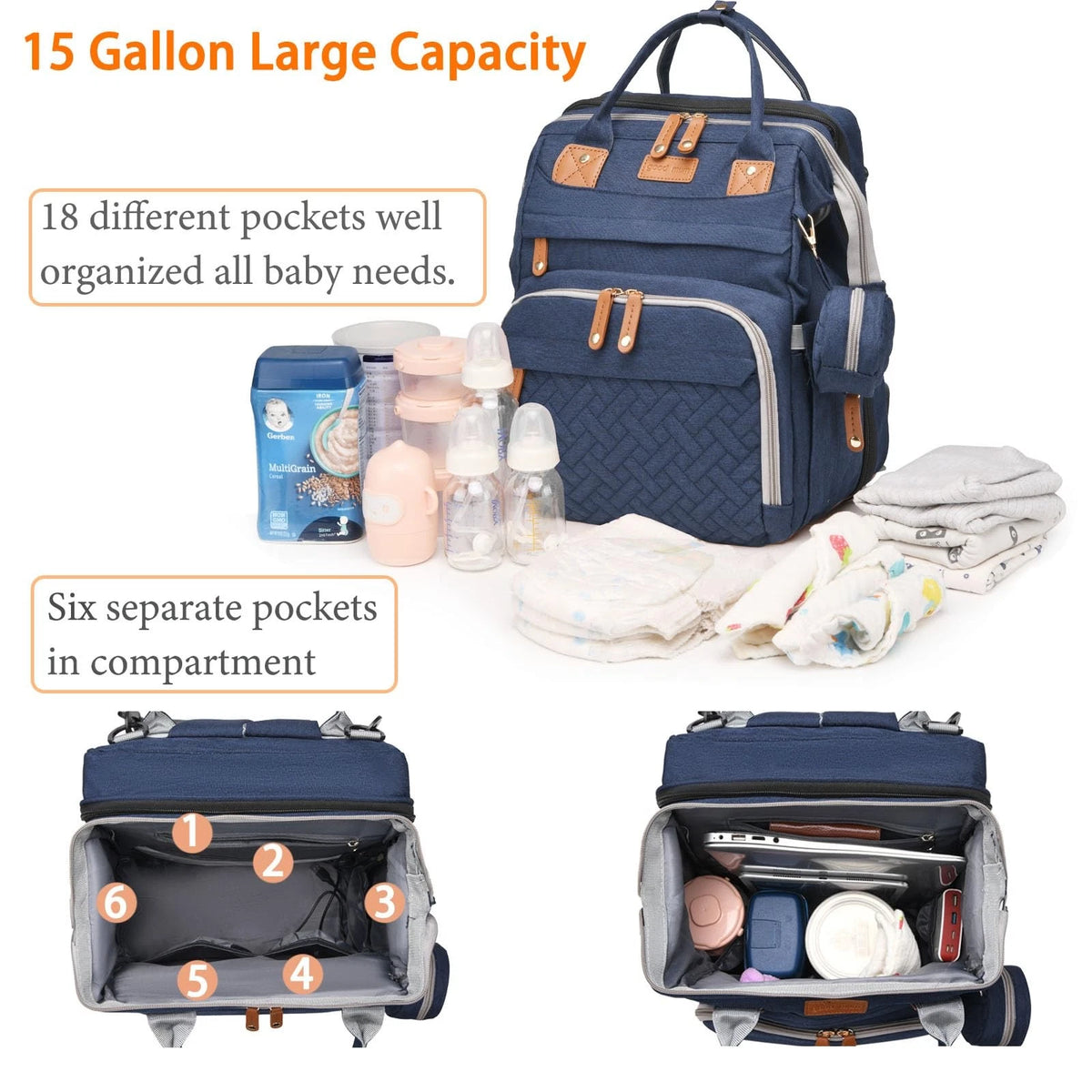 Astro Alan Baby Diaper Bag with Changing Station, Waterproof, Blue
