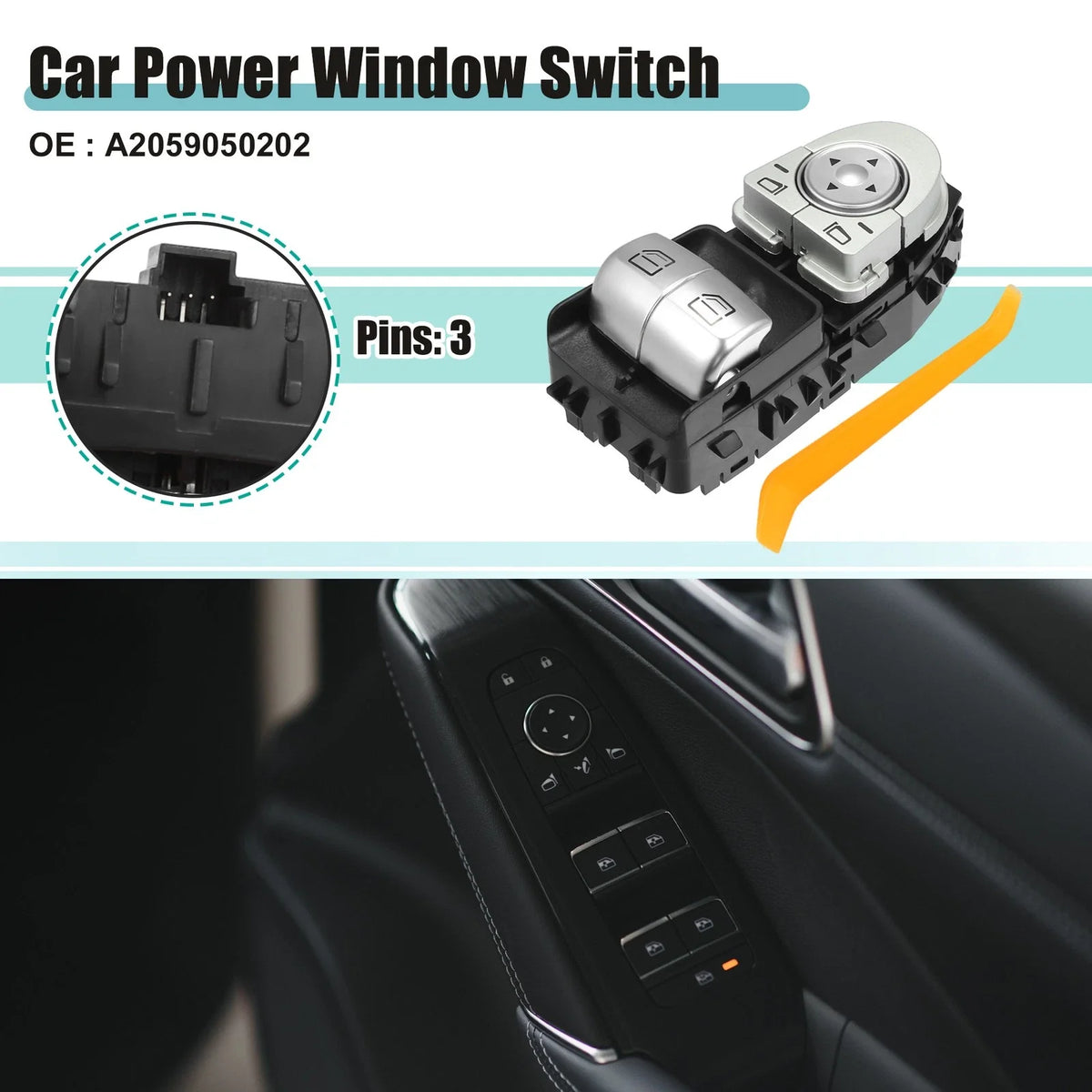 Set of 1 Power Window Switch for Mercedes-Benz C300 C43 C63 (2015–2020) No.A2059050202