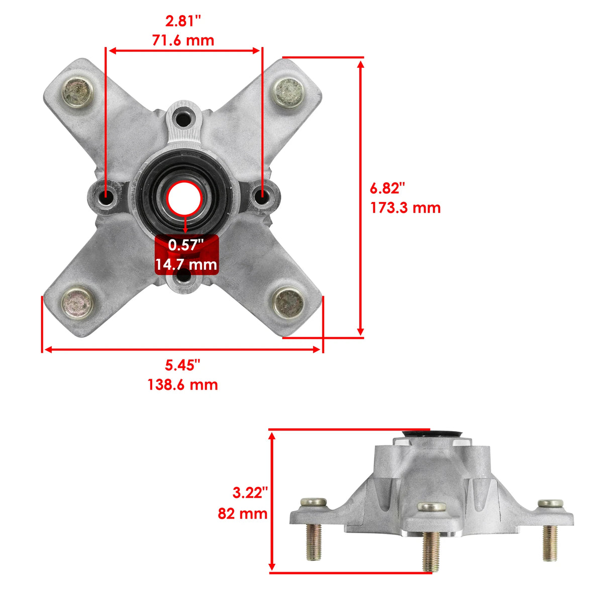 Front Wheel Hub for Kawasaki KFX700 KSV700 (2004–2009, 2011) WH158-RGA