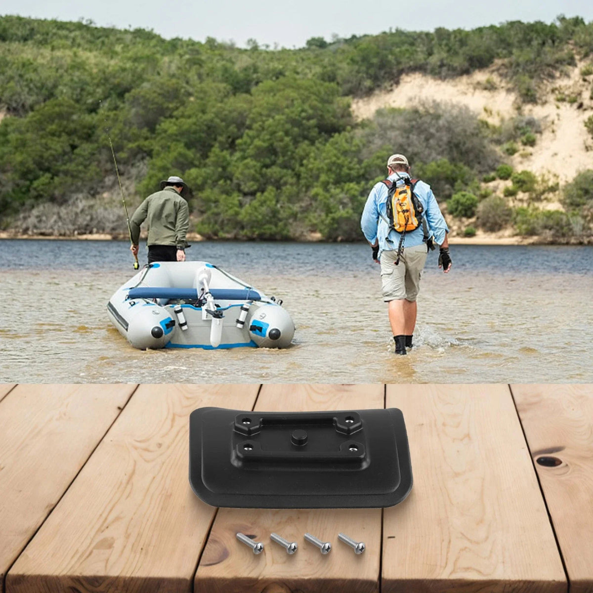 Fishing Bracket Base for Inflatable Boats and Fish Finders