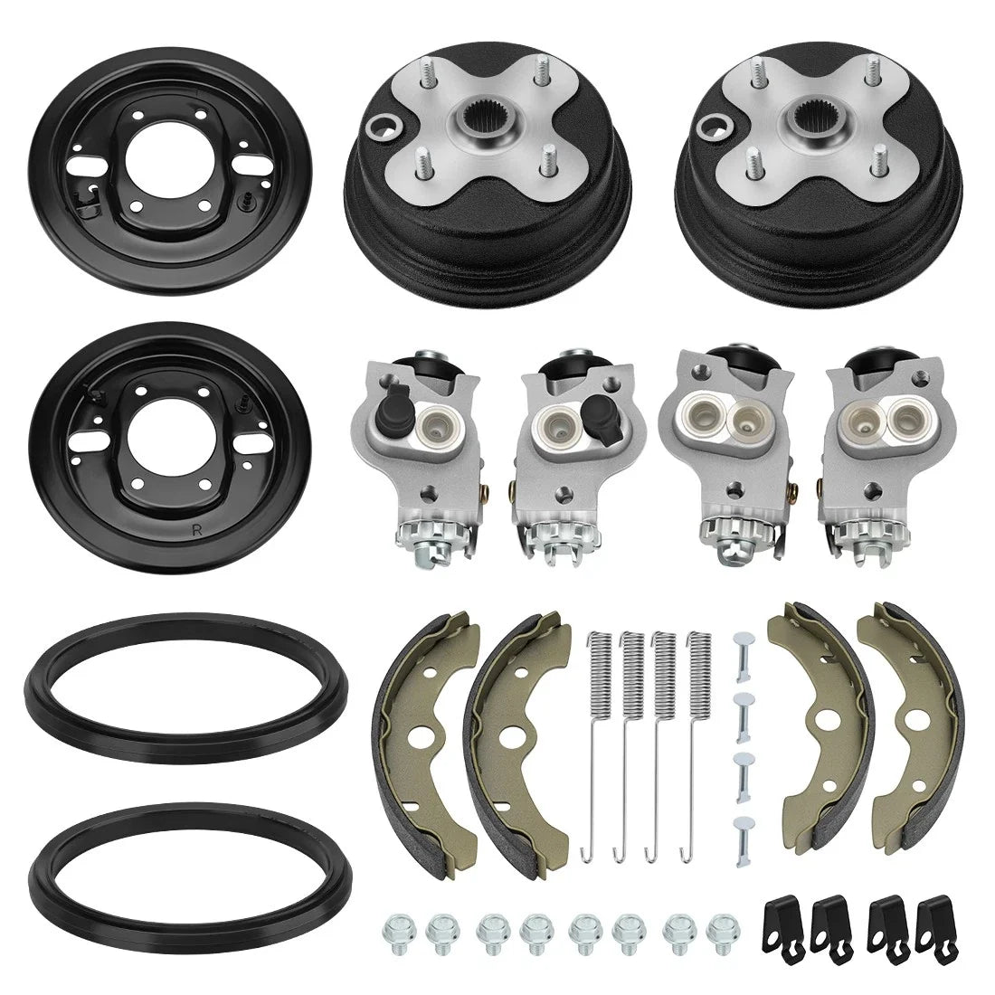 Front Brake Drum Plate Cover Shoes Cylinder Kit for Yamaha Kodiak 400 (1993–1998)