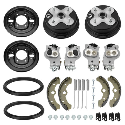 Front Brake Drum Plate Cover Shoes Cylinder Kit for Yamaha Kodiak 400 (1993–1998)
