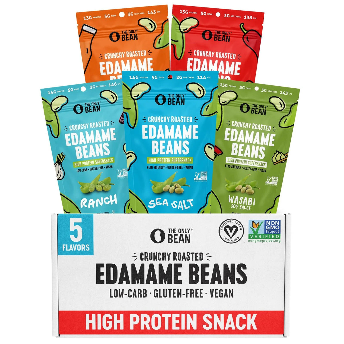 Crunchy Roasted Edamame Snacks (Pack of 5)