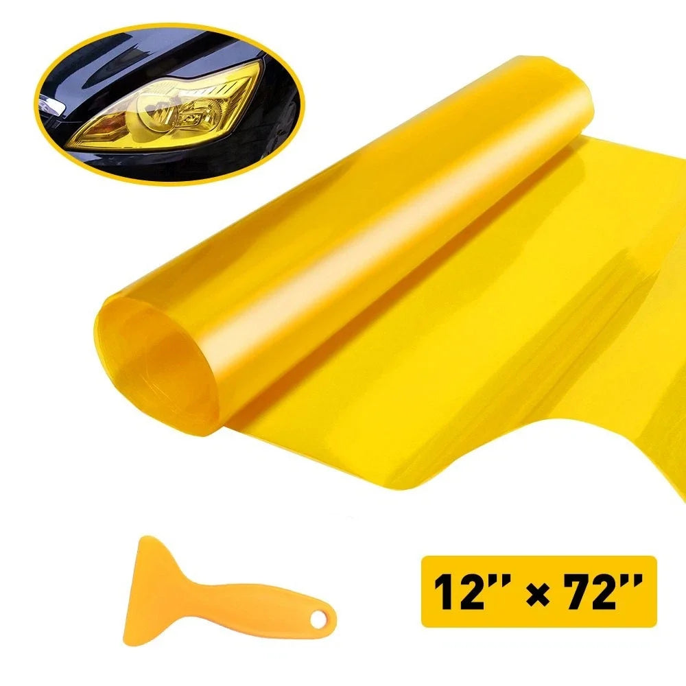Yellow Light Tint Film for Car Headlights Tail Lights (30X180cm)
