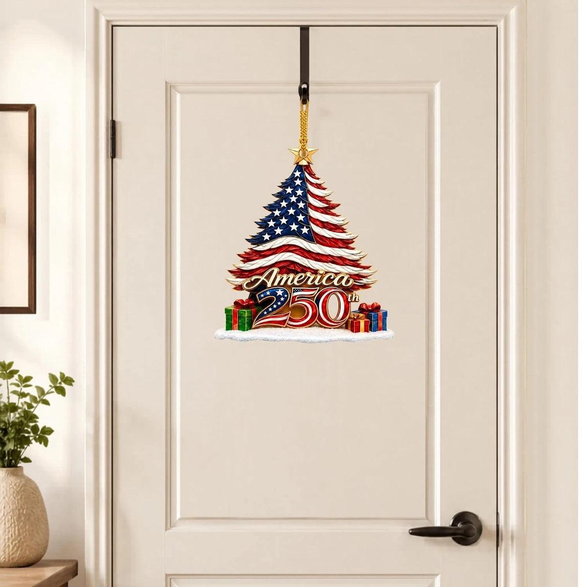 USA 250th Anniversary Christmas Ornament - Patriotic Design