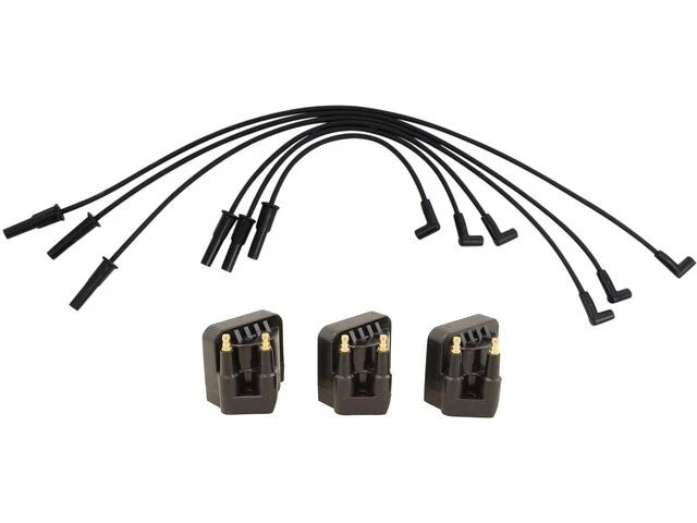 Set of 4 Ignition Coils and Spark Plug Wires for Buick Regal (1990–1995) 46459DQWP