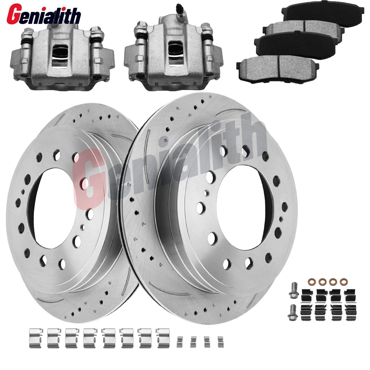 Rear Drilled Disc Rotor Pads Brake Caliper for Toyota FJ Cruiser (2007–2009)