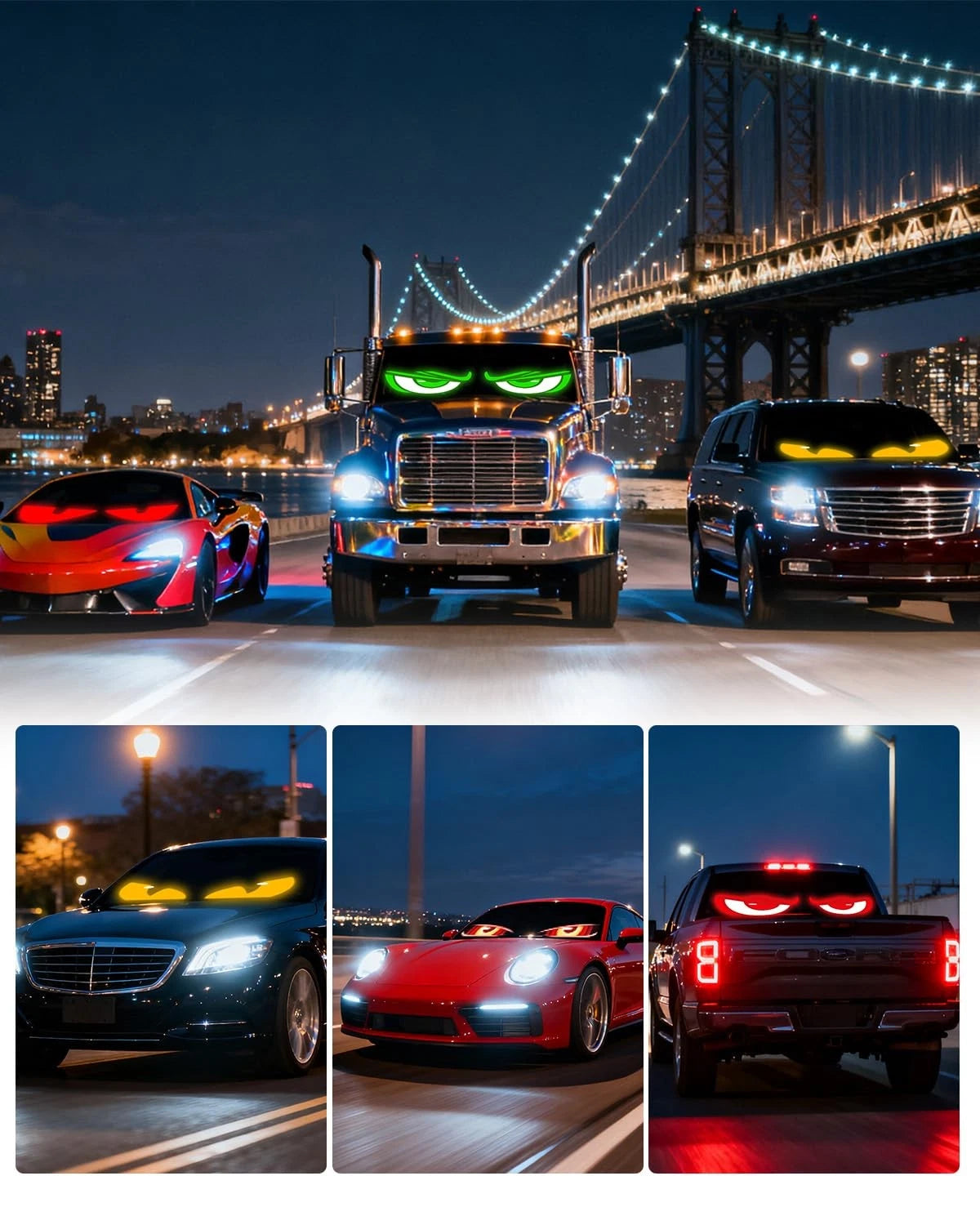LED Devil Eyes Windshield Light for Cars & Trucks (Programmable Display)