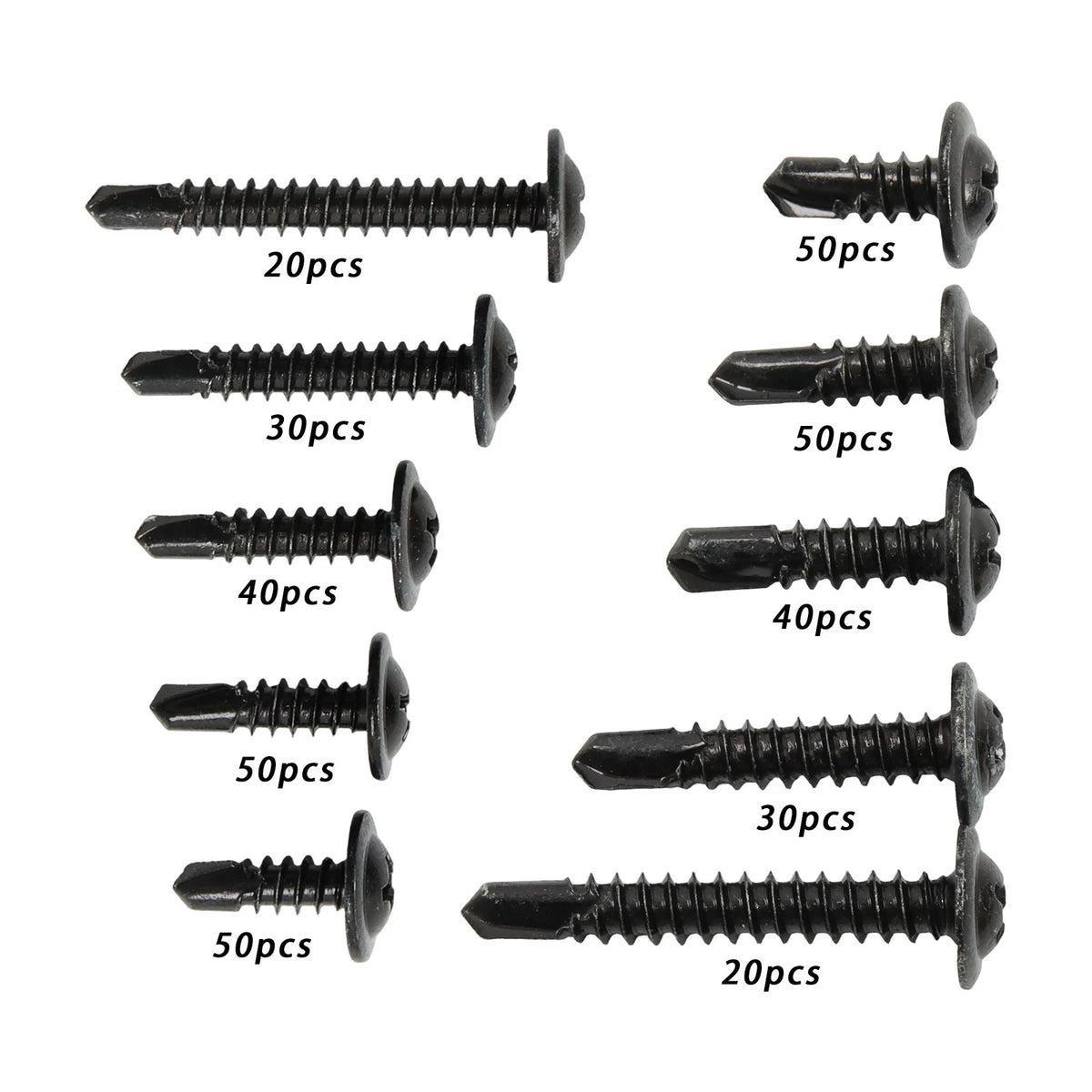 380PC Black Oxide Coated 410 Stainless Steel Self-Drilling Screws