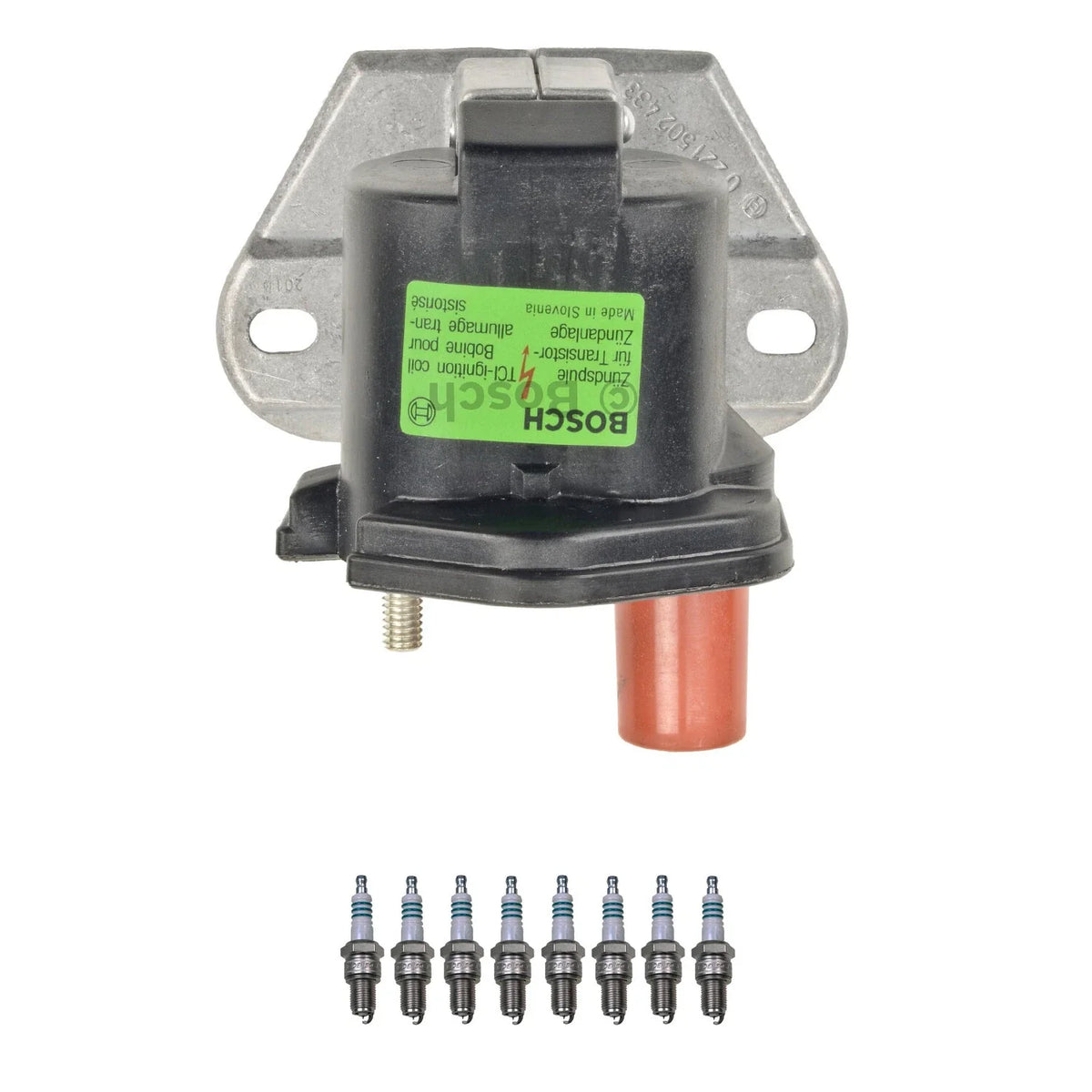 Ignition Coil & 8 Iridium Power Spark Plugs for Mercedes W126 560SEC (1986–1991)