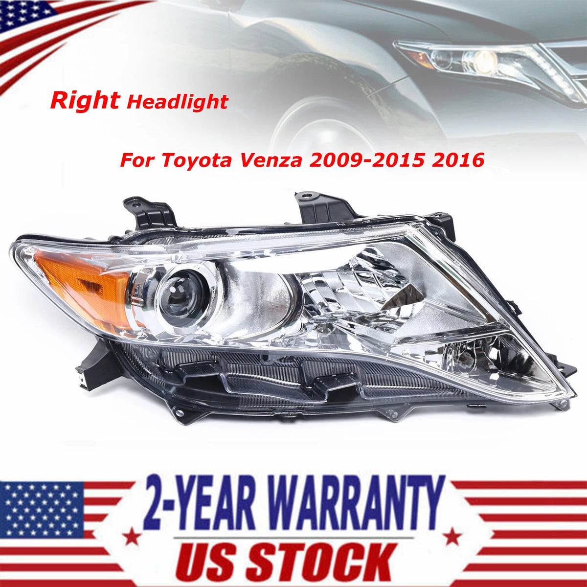 Passenger Side Headlight for Toyota Venza (2009–2016) 81110-0T020, TO2503189