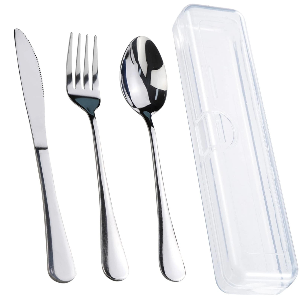 Set of 4 Stainless Steel Travel Utensils with Case, 7.90IN