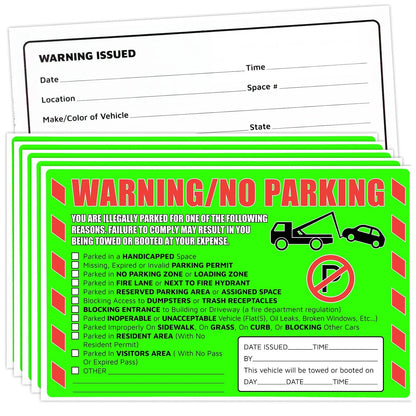 25 Pcs Parking Violation Stickers for Vehicles (Fluorescent Green)