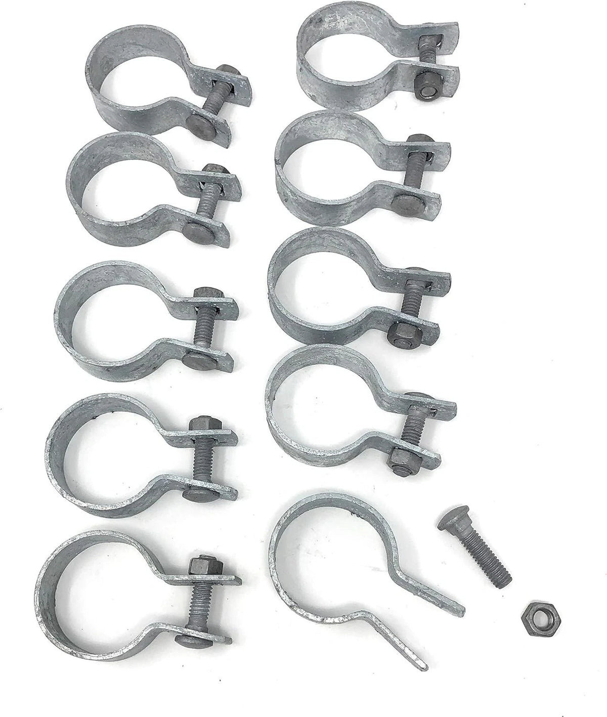 10 Pack Brace Bands for Chain Link Fence - Includes Bolts & Nuts