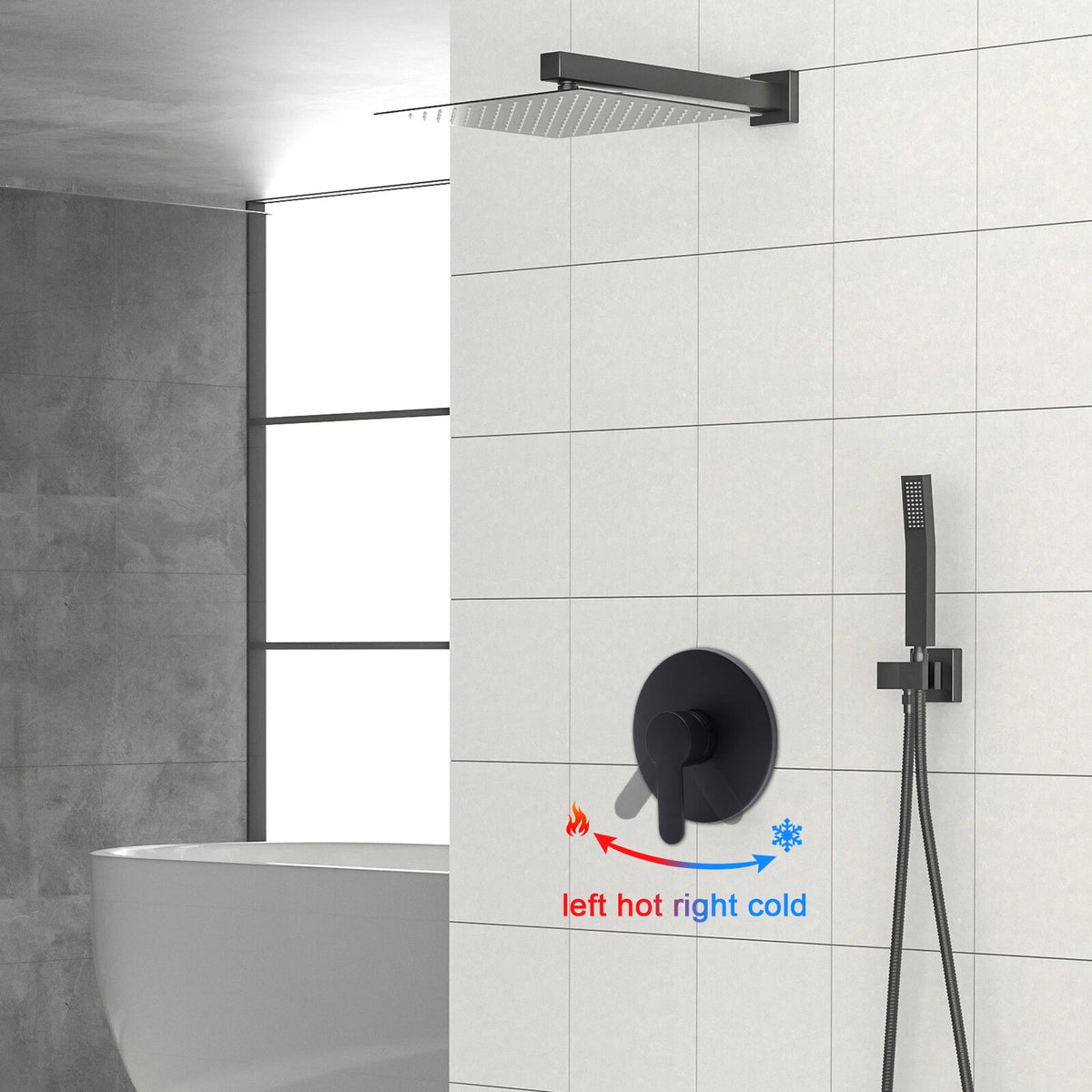 Wall Mount Shower Faucet Control Valve for Bathroom (Hot Cold)