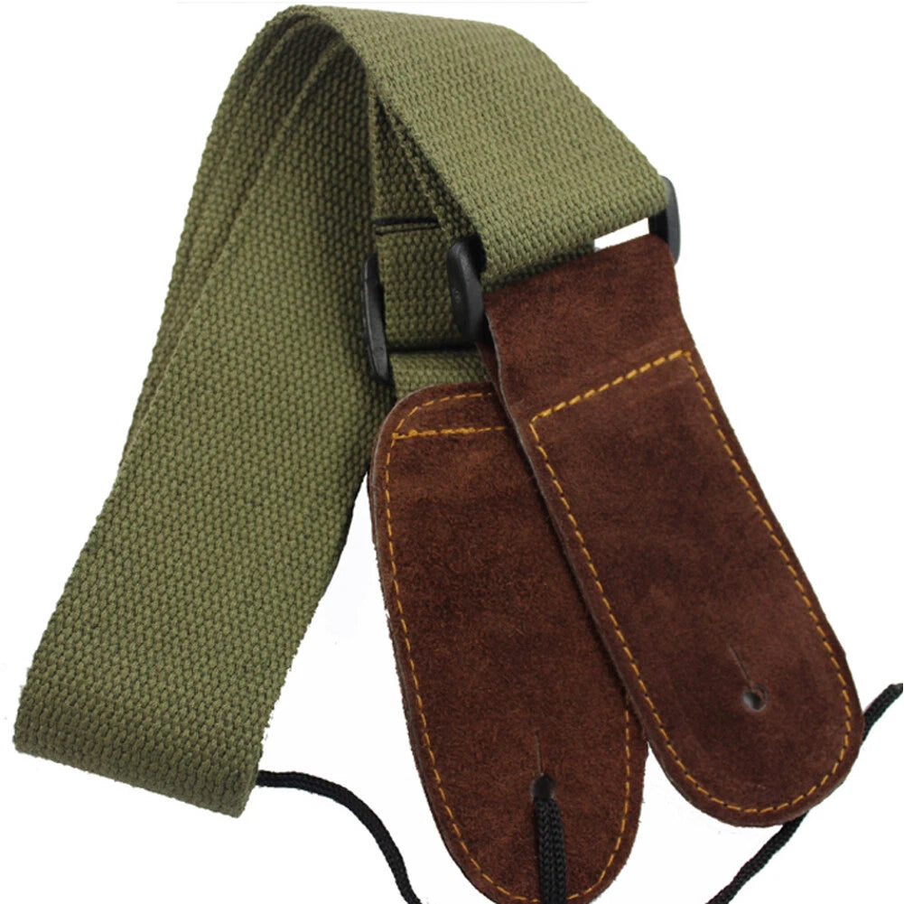 Adjustable Leather Ends Guitar Strap for Electric Acoustic Guitar Bass