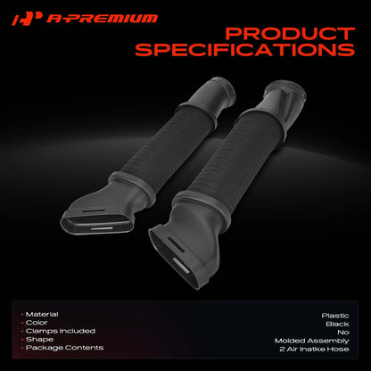 2X Engine Air Intake Hose for Mercedes-Benz SL550 SL63 AMG (2007–2012) 2780902282, A2780902282, 2780902382