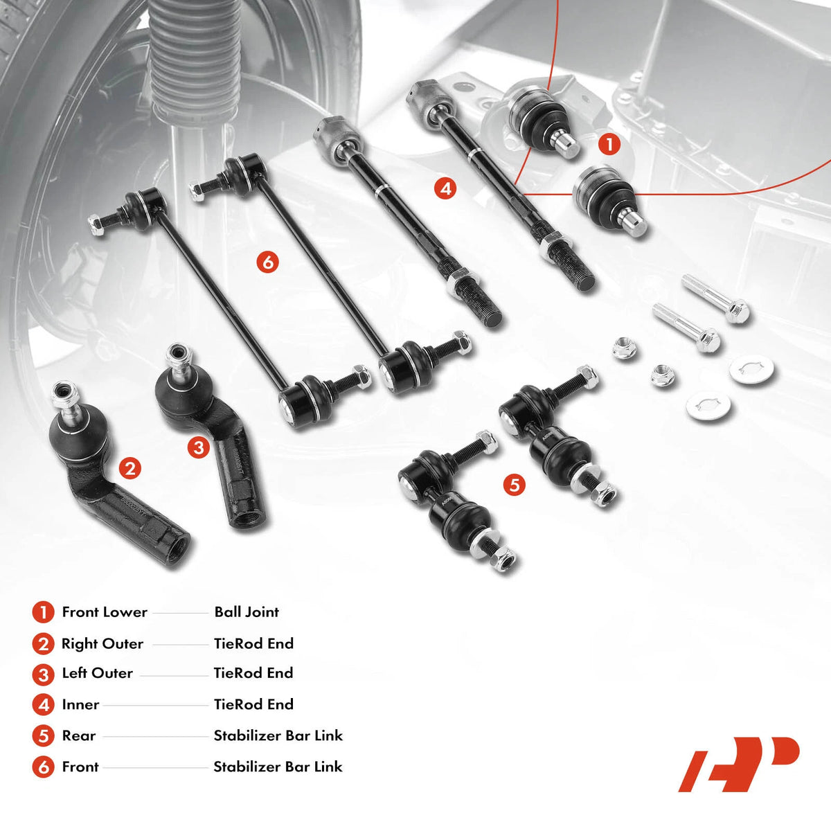 10x Sway Bar Link Tie Rod End for Mazda 3 (2004–2009) ES800025, ES800026, EV800024, K80867, K80235, K500209