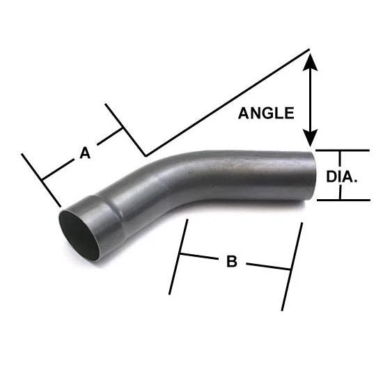 30 Deg Mild Steel Mandrel Bend Exhaust Elbow Pipe 3-1/2 Inch for