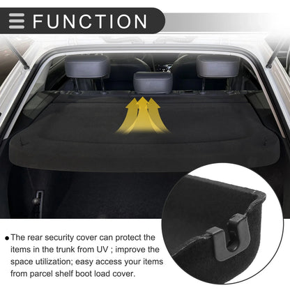 Rear Parcel Shelf Boot Load Cover for Ford Focus (2019–2022) Black