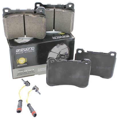 Set of 4 Akebono Euro Front Ceramic Brake Pads with Sensor for MB W203 (2000–2007)