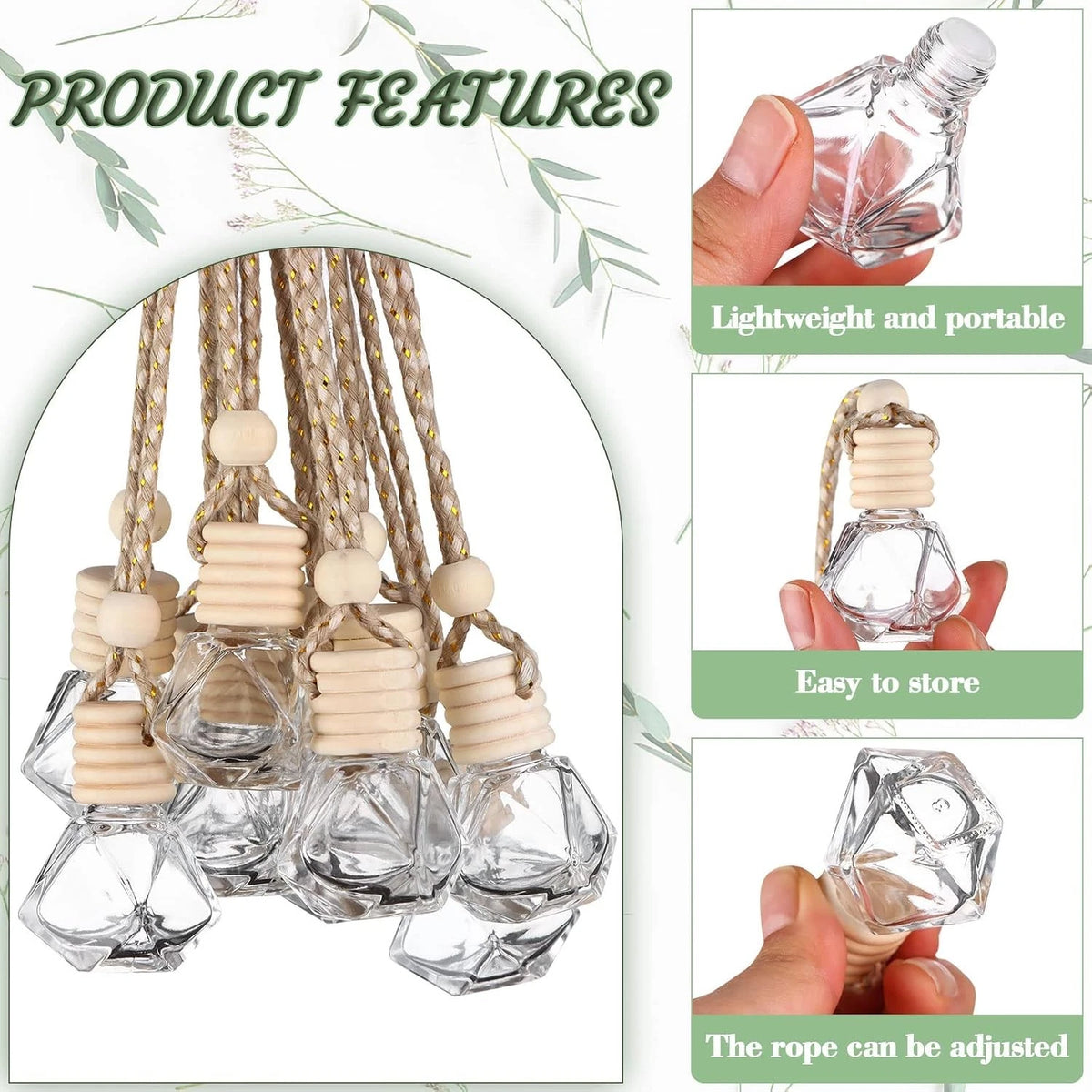 8ml Clear Glass Air Freshener Bottle for Essential Oil Aromatherapy