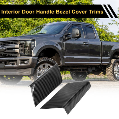 1 Pair Carbon Fiber Door Panel Handle Covers for Ford F-150 (2021–2024)