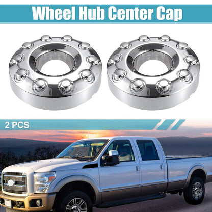 2X Front Wheel Center Hub Caps 10 Lug Chrome for Ford F450 F-550 (2008–2023)