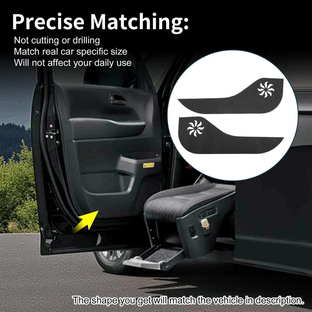 Leather Anti Kick Pad Sticker for Toyota Voxy (2014–2020) ZWR80W