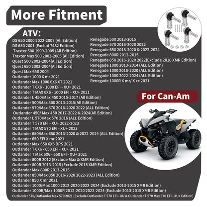 2 Tie Rod Ends for Can Am Outlander 800R XT XTP DPS EFI (2012–2015)